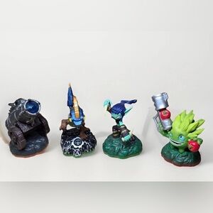 Lot Of Skylanders Figures Stealth Elf Drobot Food Fight Dragonfire Cannon